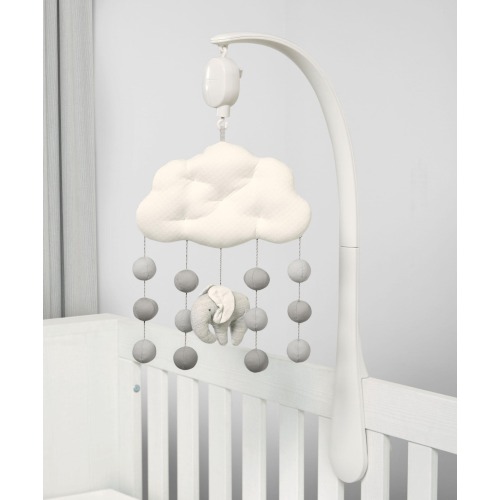 Musical Cot Mobile - Elephant Grey