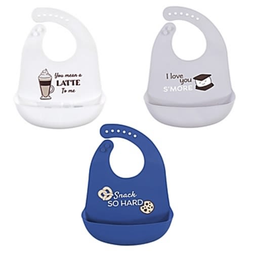 Hudson Baby® 3-Pack You Mean A Latte Silicone Bibs