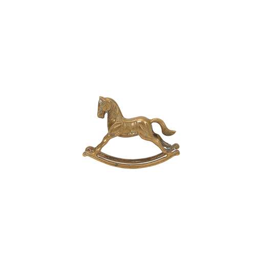 Vintage Mid Century Brass Rocking Horse | Nursery Decor & Accessories | Weston Table