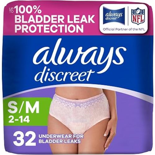 Adult Diapers for Women, Maximum Absorbency Incontinence and Postpartum Underwear Size S/M, Up to 100% Leak Free Bladder Leak Protection, 32 Count
