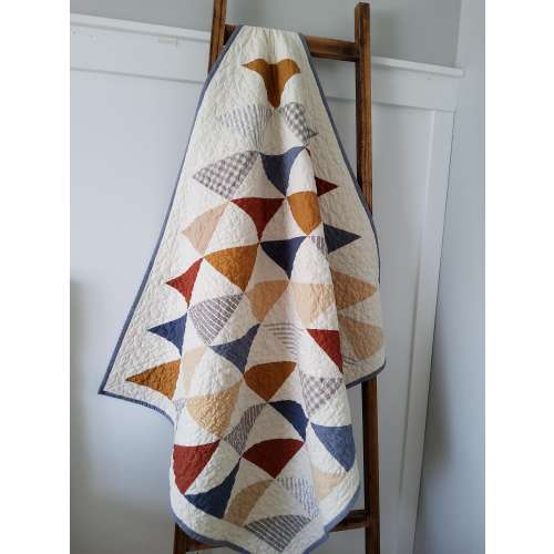 Rust Baby Boy Quilt - Handmade - Rustic Colors Patchwork Quilt - Heirloom Keepsake
