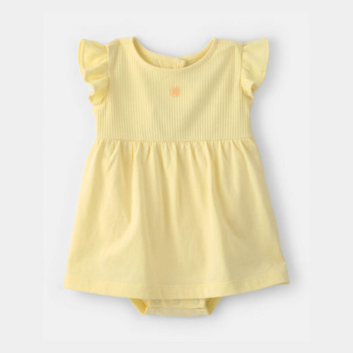 Baby Girl Sunshine Short-Sleeve Bodysuit Dress - Yellow | Carter’s Oshkosh Canada