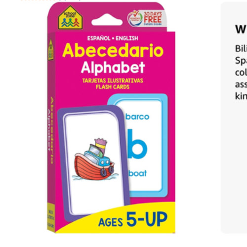 School Zone Spanish Alphabet Flash Cards: 56 Cards, Preschool, Kindergarten, Abecedario Tarjetas Ilustrativas, ABC's, Alphabetical Order, Bilingual, ... (Spanish/English Edition) (Spanish Edition)