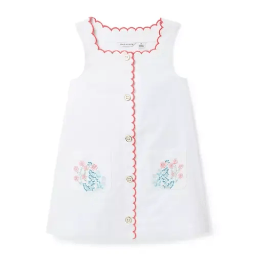 Girl White Embroidered Floral Pocket Dress by Janie and Jack