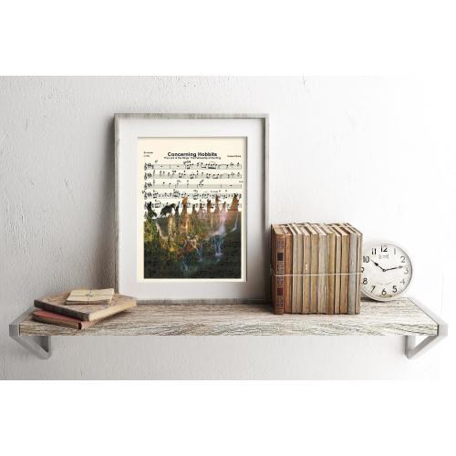 Lord of the Rings Concerning Hobbits Sheet Music Art Print
