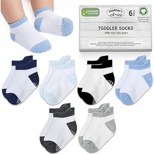 Mother's Choice Organic Cotton GOTS Certified Ankle Baby Socks 6 Pairs 6M - 5Y For Infants & Toddler Socks