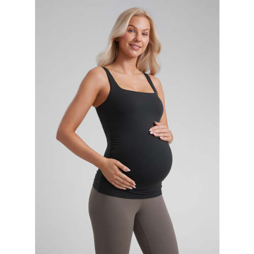 CRZ YOGA Women's Square Neck Maternity Tank Tops Ruched Sleeveless – CRZ YOGA US