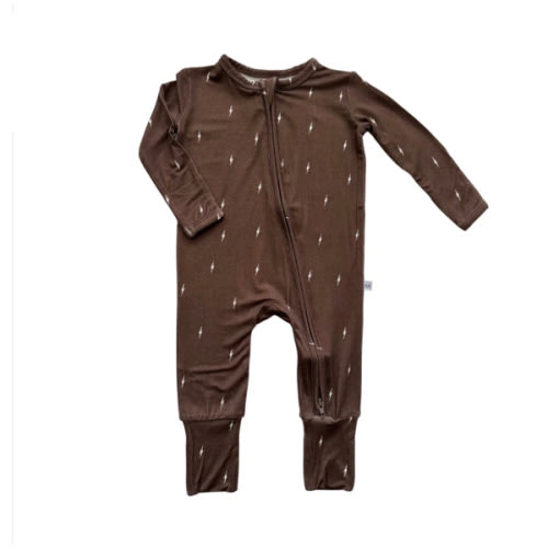 Zipper Romper - Brown Lightning