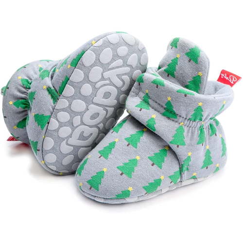Newborn Baby Cotton Booties Stay On Slipper Winter Warm Soft Shoes Non-Skid Infant Ankle Boots Crib Shoes