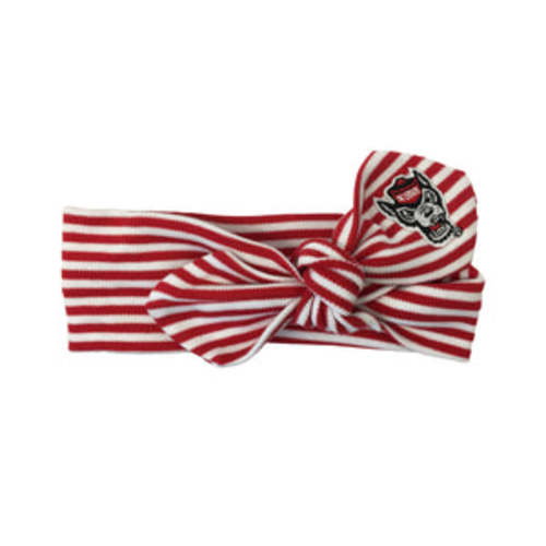 NC State Wolfpack Red and White Striped Wolfhead Hair Knot – Red and White Shop