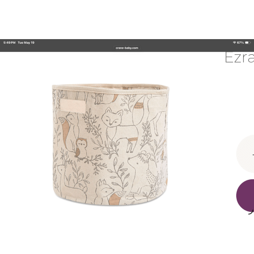 Ezra Woodland Canvas Storage Bin