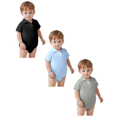 3 Packs Baby Boy Clothes Bodysuit Cotton Collar Romper Pajamas Jumpsuit Baby Clothes Unisex 3 Months