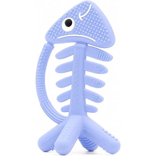 3 in 1 Infant Toys, Baby Teething Toys 3–6 6–12 Months, Teethers for Babies 0–3–6–12 Months for Teething Relief, Baby Gift, Baby Teether Toys,Silicone Sensory Toys,USA Patent Pending,Fish (Baby Blue)