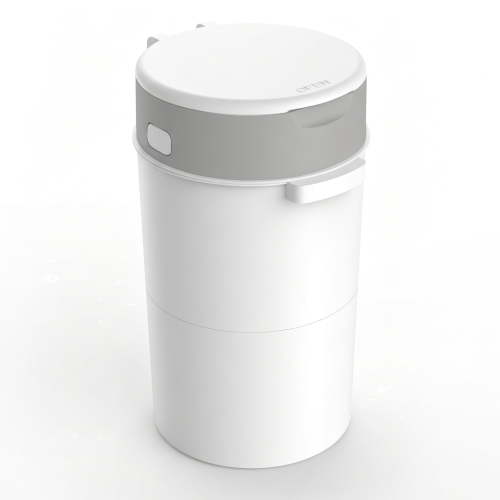 ZNQPLF Baby Diaper Pail, Advanced Odor Control Diaper Bin for Nursery, Hands-Free Twist-Seal Disposal System, Gray-White