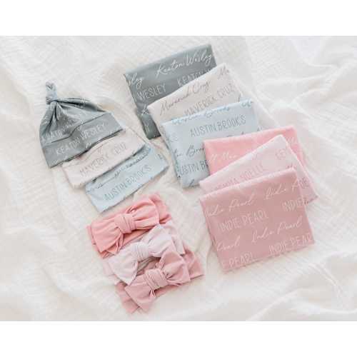 Personalized Swaddle Blanket - Signature Font Duo