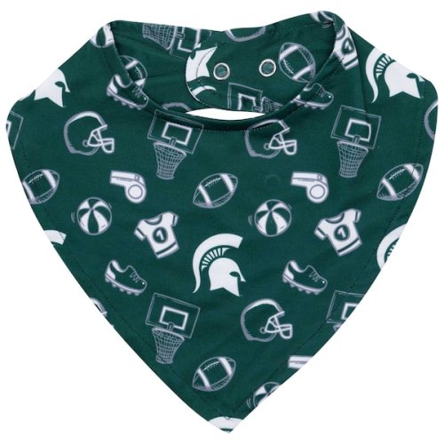 Michigan State Spartans ZooZatz All Over Print Baby Bib - Green