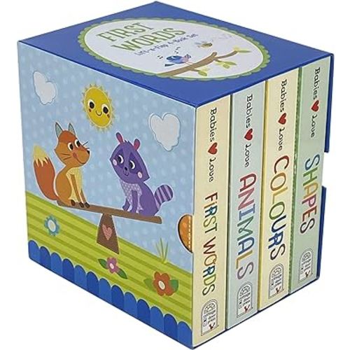 Babies Love Lift a Flap 4 book box set: Animals, Colours, First Words and Shapes (Fun Children's Interactive Lift a Flap Board Book for Ages 0 and Up) (Dutch and English Edition)