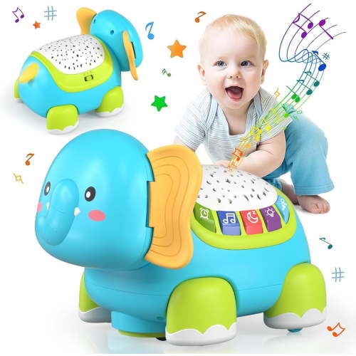 Baby Toys 6 to 12 Months, Baby Crawling Toys Musical Moving Toys for 0-12 Months Old Boys ＆ Girls Gift