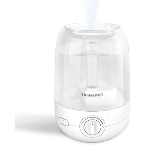 Honeywell Ultra Comfort Cool Mist Humidifier, Ultra Quiet, White, HUL545W | 1 Gal Tank, No Filter, Easy to Fill and Clean, Cleaning Brush Included, Use With Essential Oils