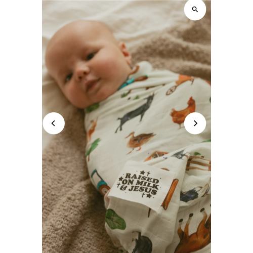 Raised On Milk & Jesus Farm Swaddle Blanket – OUR HOUSE ABOVE