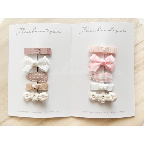 Mini Bow Snap Clip Set | baby’s first hairclips