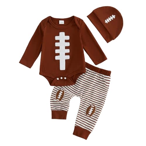 Newborn Baby Boy 3Pcs Outfit Letter Print Long Sleeve Romper Pants Hat Cute Infant Coming Home Fall Clothes Set
