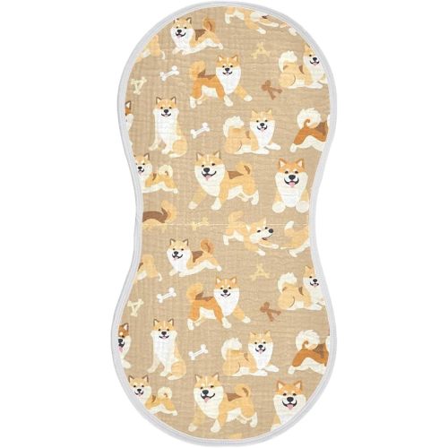 Cute Shiba Inu Dog Baby Burp Cloths,Super Absorbent Burping Cloth,Newborn Baby Essentials for Baby Boys and Girls (1 Pack)