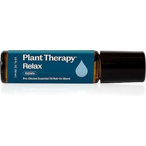 Plant Therapy Relax Essential Oil Blend Pre-Diluted Roll On 10 mL (1/3 oz) 100% Pure, Natural Aromatherapy for Stress Relief and Better Sleep