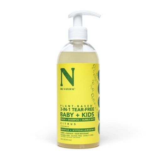 Dr. Natural 3-in-1 Tear-Free Baby Plus Kids Soap - Head-to-Toe Baby Soap and Baby Shampoo - Sensitive Skin Moisturizing Body Wash - Citrus - 16 oz