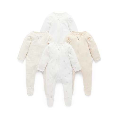 Vanilla Bear 4 Pack Zip Growsuit