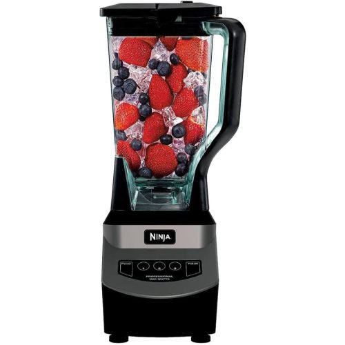 Ninja Blender, For-Smoothies, Salsa, Shakes, Slush, and-Frozen Drinks, Pitcher, and-Lid, for-Kitchen, Crushes Ice, Fruit, and-Veggies, 1000-Watt, Dishwasher Safe, Black, NJ601AMZ​