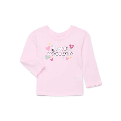 Garanimals Baby Girl Graphic Tee with Long Sleeves, Sizes 0-24 Months