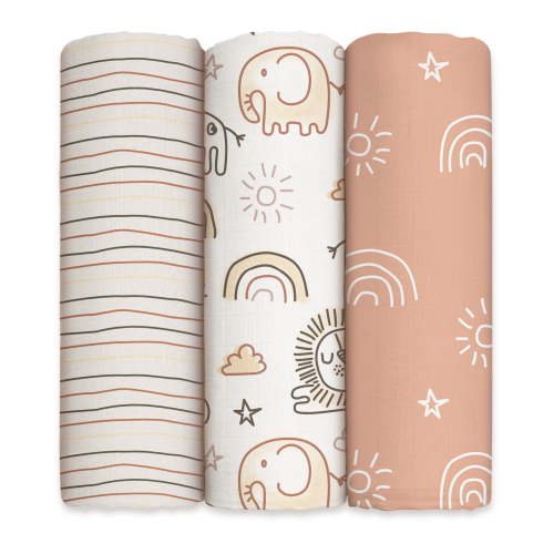 YOOFOSS Muslin Swaddle Blankets, Organic Baby Blankets, 47x47 Inches Receiving Blanket for Baby Boys, Girls and Neutral, Baby Essentials for Newborns Soft Breathable