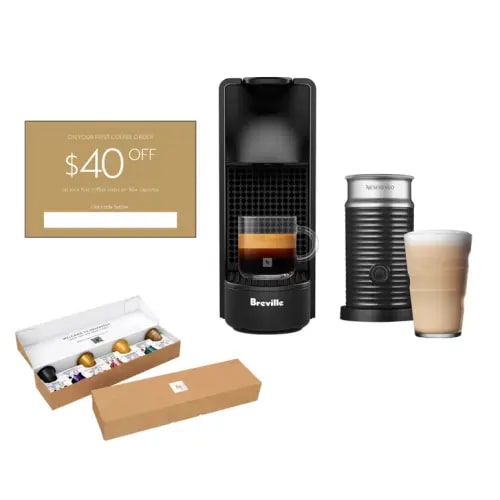 Nespresso Essenza Mini Espresso Machine by Breville, with Aeroccino Milk Frother | Costco