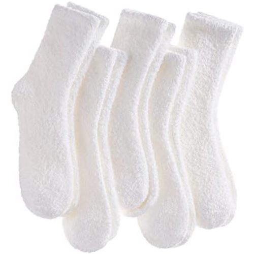 Womens Fuzzy Slipper Socks Super Soft Microfiber Fluffy Cozy Winter Warm Fuzzy Crew Socks