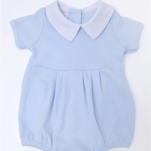 Essentials Solid Collared Bubble - Blue – Magnolia Baby