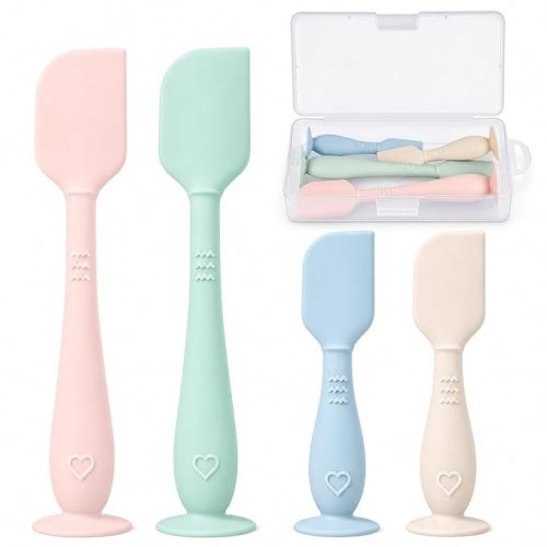 4-Pack Diaper Cream Spatula with Travel Case, Soft Baby Butt Spatula – Silicone Butt Paste Spatula, Convenient Diaper Spatula, Ideal Baby Shower Gift