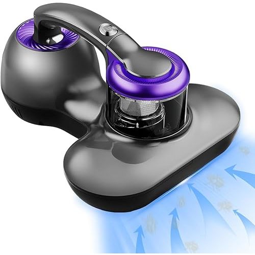 Mattress Vacuum Cleaner, Handheld UV Bed Vacuum Cleaner 16KPa & 12800 Vibrations Per/Min Upgraded Effectively Clean Up Bed, Pillows, Cloth Sofas, Carpets and Ther Fabric Surfaces