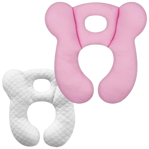 Baby Travel Pillow, Upgrade U-Shape Infant Pillow for Car Seat Pushchair and Stroller, Soft Comfortable Neck Support for Kids Newborn and Toddler - Pink