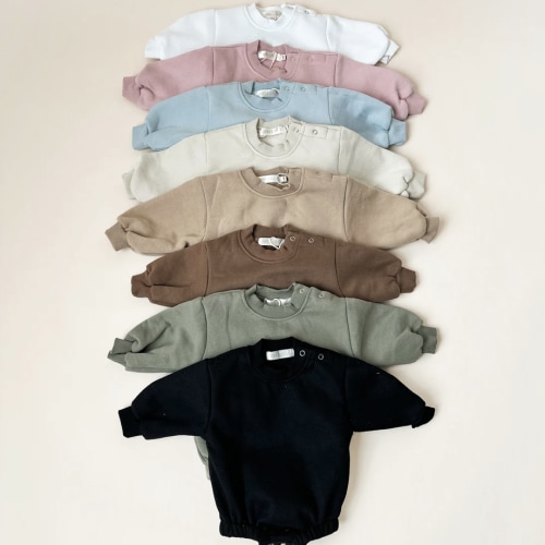 Sweatshirt Bubble Romper - Beige - 6-12 months