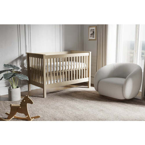 Gratitude Slat Crib in Red Oak