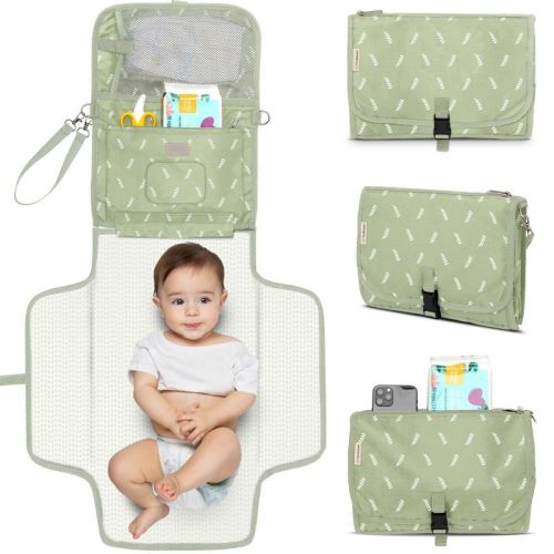 KeaBabies Ezee Portable Diaper Changing Pad, Portable Diaper Changing Mat, Waterproof Foldable Diaper Changing Pad (Acacia)