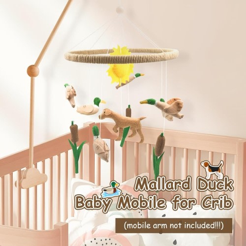 Baby Mobile for Crib Mallard Duck Baby Crib Mobile for Boys Girls Handmade Felt