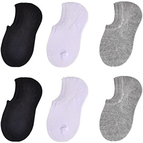 JORMATT Toddler No Show Cotton Socks for Little Girls Boys - Anti Slip Low Cut Ankle With Grips (6-12 Pairs)