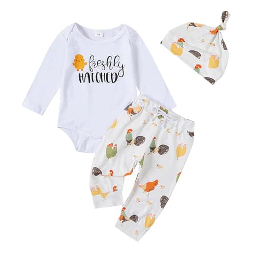 Baby Layette Set Infant Boy Farm Animals Bodysuit Clothes Letter Romper+Pants Newborn Coming Home Outfit with Hat