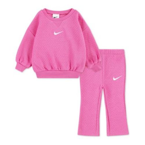 Baby Girls' Diamond Long-Sleeve Sweatshirt and Flare Pants, 2-Piece Set - 12 Months