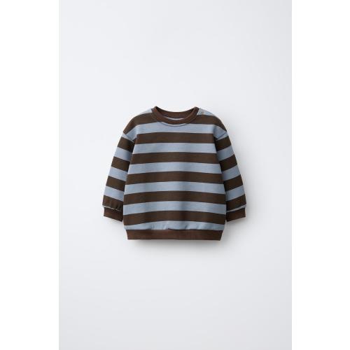 STRIPED SWEATSHIRT - Light blue | ZARA United States