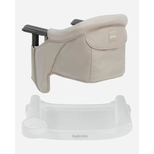 Inglesina Fast Table Chair - Cream + Fast Dining Tray - Portable Baby High Chair - for Babies & Toddlers up to 37 lbs - Fits Tables 0.8'' to 3.5'' Thick - Compact & Easy to Use - Travel Bag Included