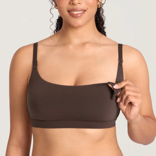 Cotton Scoop Neck Nursing Bralette