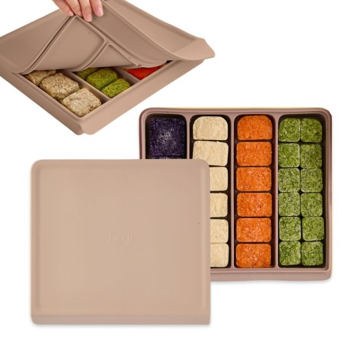 Silicone Baby Food Storage Container with Lid - 26.4oz Freezer Safe Stackable...